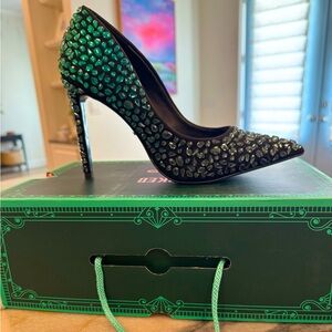 Studded Green Heels